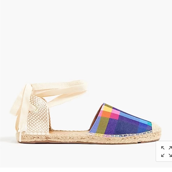 Jcrew women’s printed canvas ankle wrap espadrilles. - Picture 2 of 4
